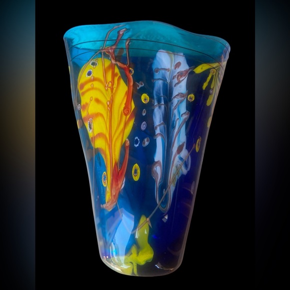 MAKE AN OFFER 🍒 Vintage Murano Art Glass Hand Blown Extra Large Vase HEAVY - Picture 3 of 14